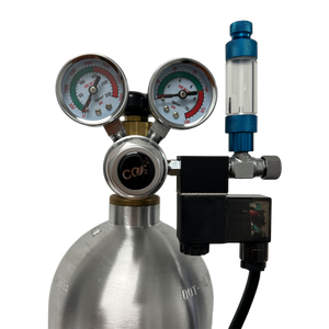 REGULATOR Co2 BUBBLE COUNTER WITH INTEGRATED CHECK VALVE (RED)