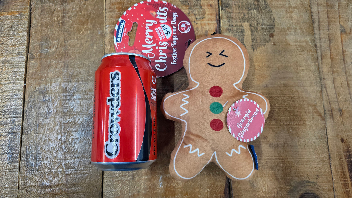 Ancol gingerbread man dog toy. ( CLEARANCE )
