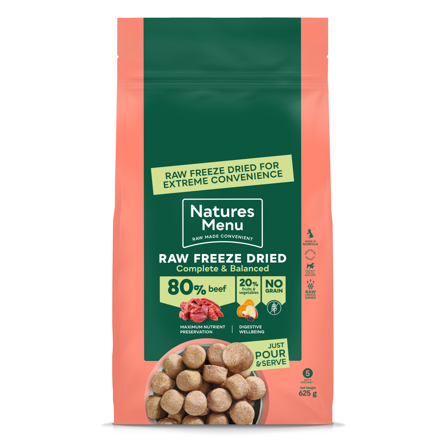 NATURES MENU 80% Beef Freeze Dried Nuggets