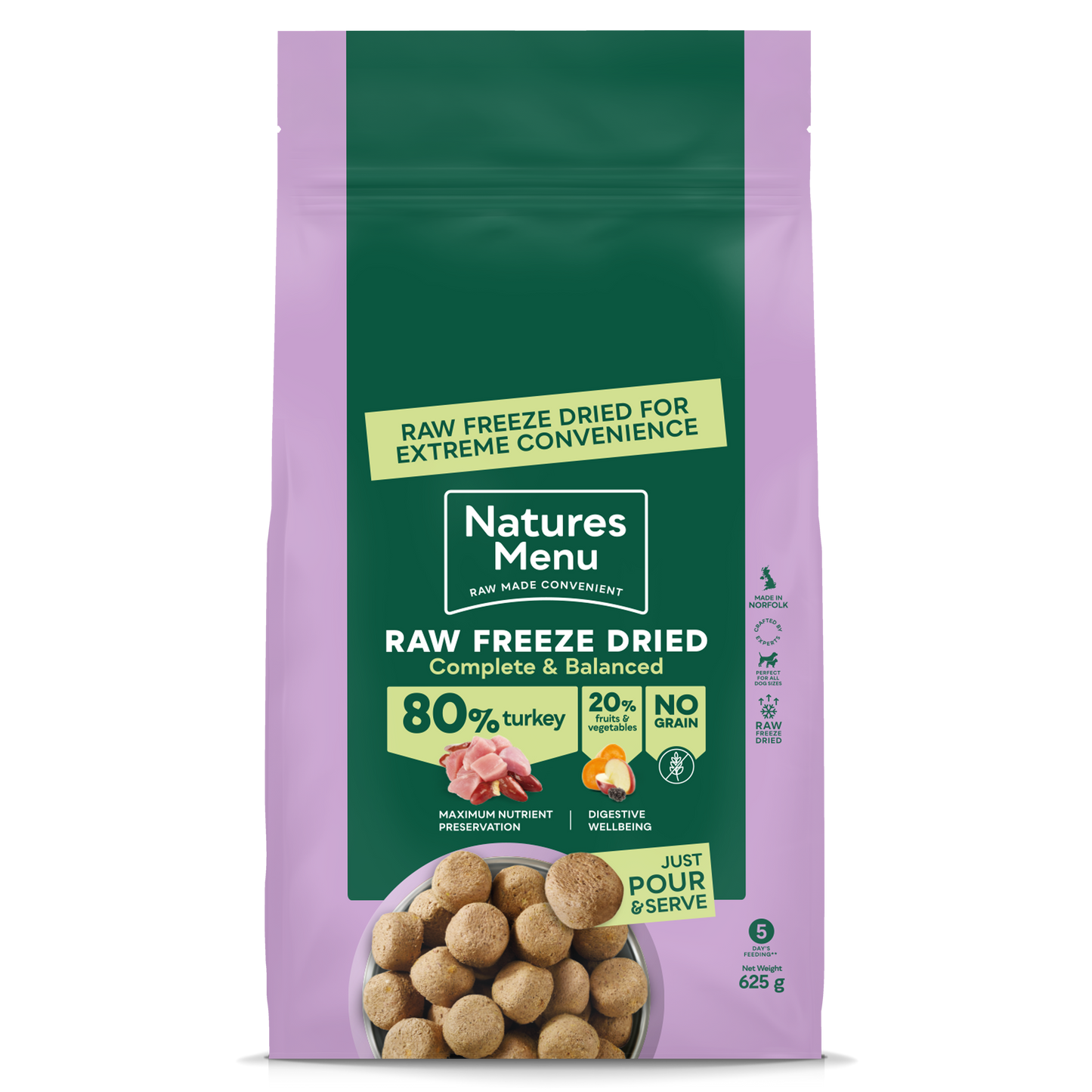 NATURES MENU 80% Turkey Freeze Dried Nuggets
