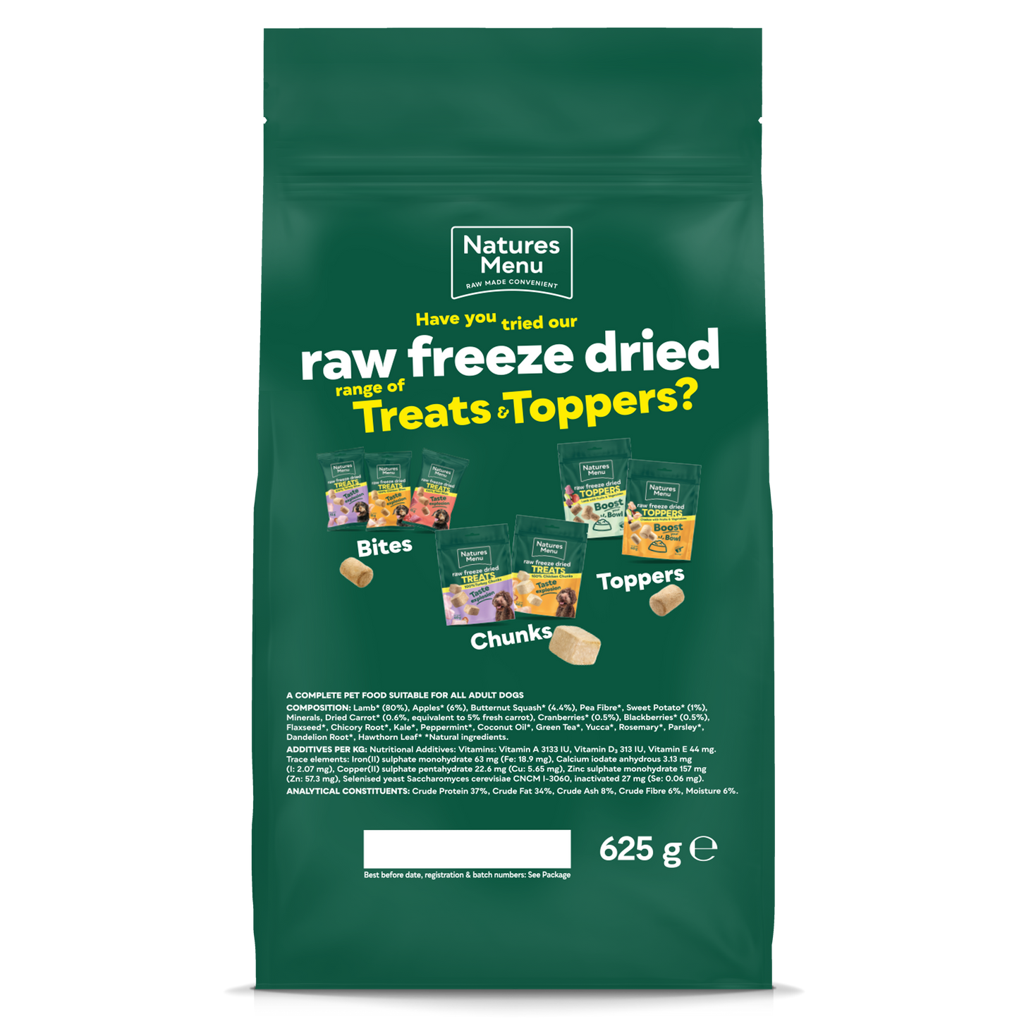 NATURES MENU 80% LAMB FREEZE DRIED NUGGETS