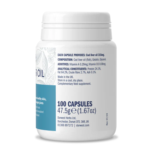 DORWEST Cod Liver Oil Capsules For Dogs And Cats