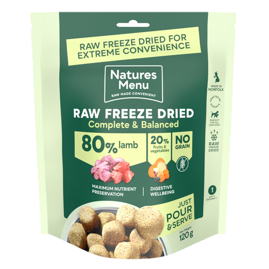 NATURES MENU 80% LAMB FREEZE DRIED NUGGETS