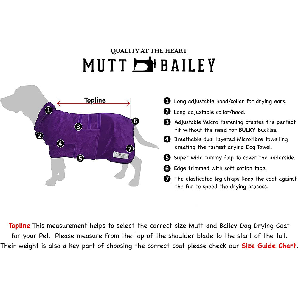 Mutt and Bailey Dog Drying Coat