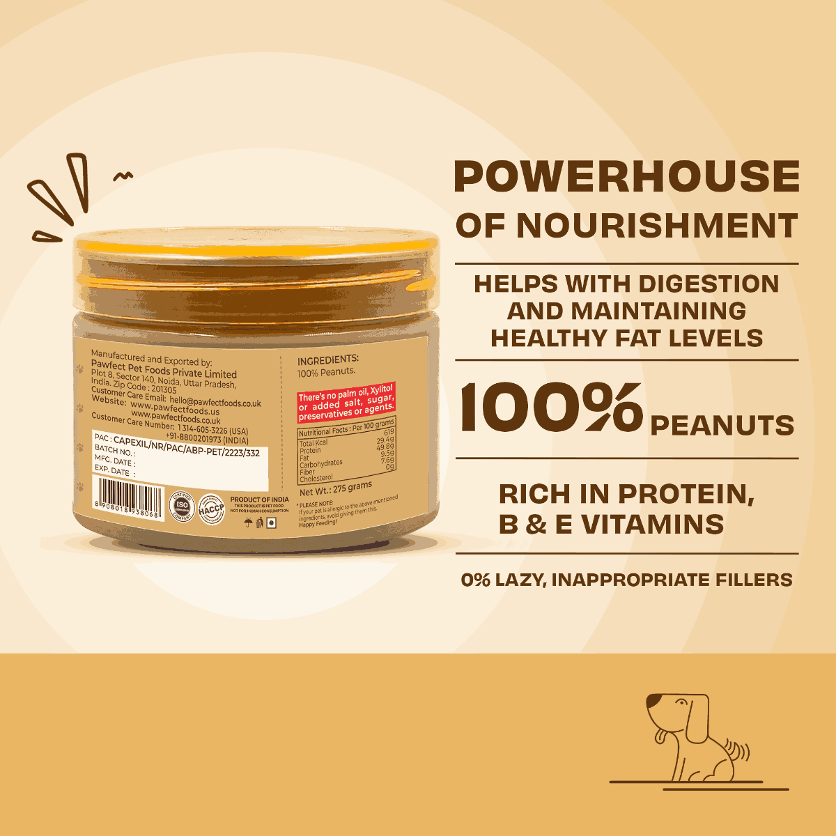 PAWFECT PEANUT BUTTER 275g 5 diffrent  flavours