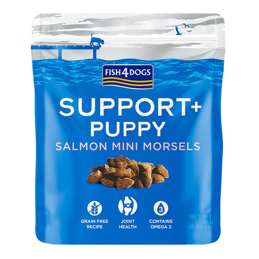 FISH4DOGS SUPPORT+ PUPPY SALMON MINI MORSELS 150g