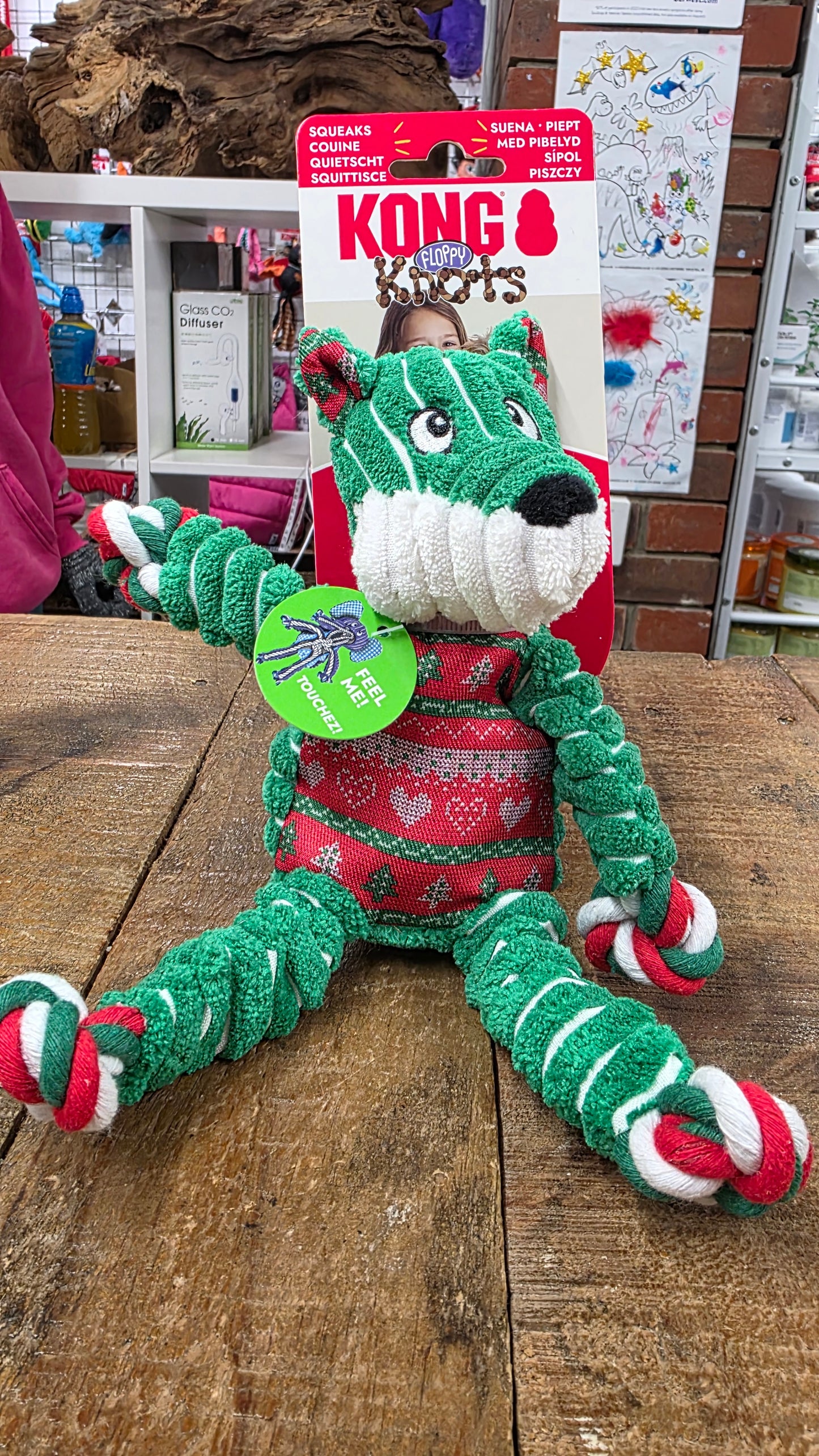 Kong xmas holiday floppy knots dog toy ( CLEARANCE )