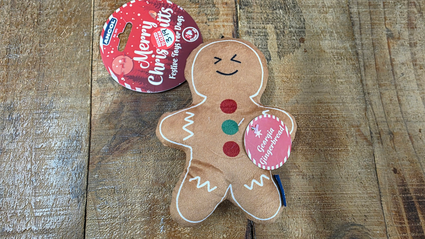 Ancol gingerbread man dog toy.        ( CLEARANCE )